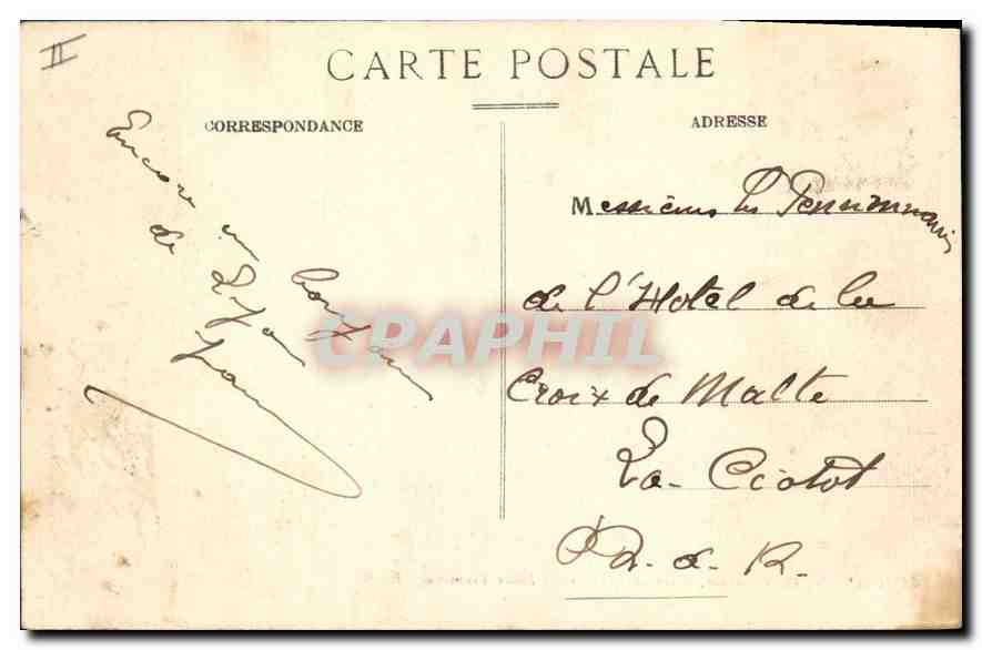 CPA Lyon Place Carnot Gare de Perrache et Hotel Terminus  — Verso
