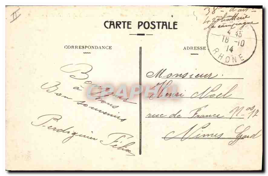 CPA Lyon Porte monument de la Tete d'Or Velo Cycle — Verso