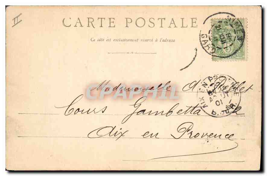 CPA Lyon Place Carnot Statue de la Republique  — Verso