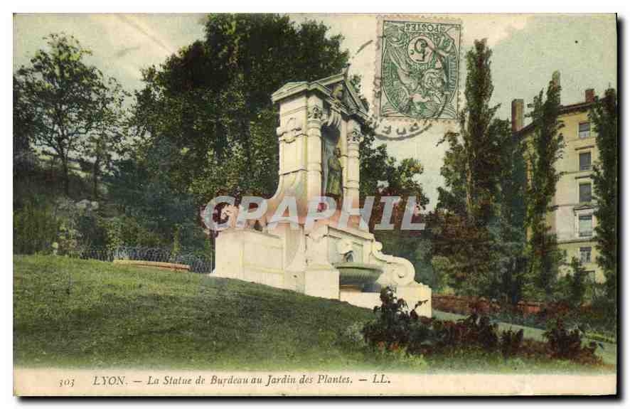 CPA Lyon La Statue de Burdeau au Jardin des Plontes 