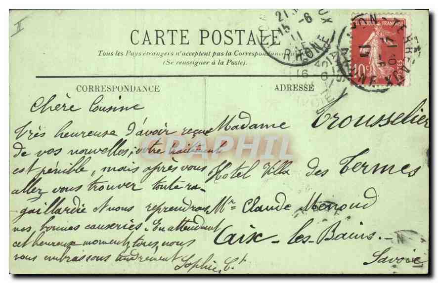 CPA Lyon Un Coin du Jardin Saint Pierre Enfant — Verso