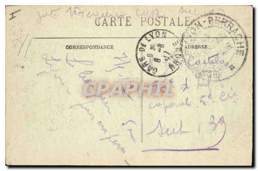 CPA Lyon Gare des Brotteaux  — Verso
