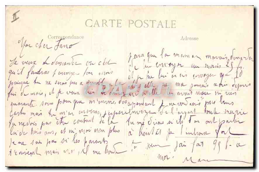 CPA Lyon Gare des Brotteaux  — Verso