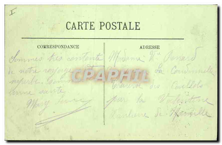 CPA Lyon Place Carnot Gare Perrache  — Verso