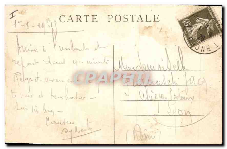 CPA Lyon La Gare de Perrache  — Verso