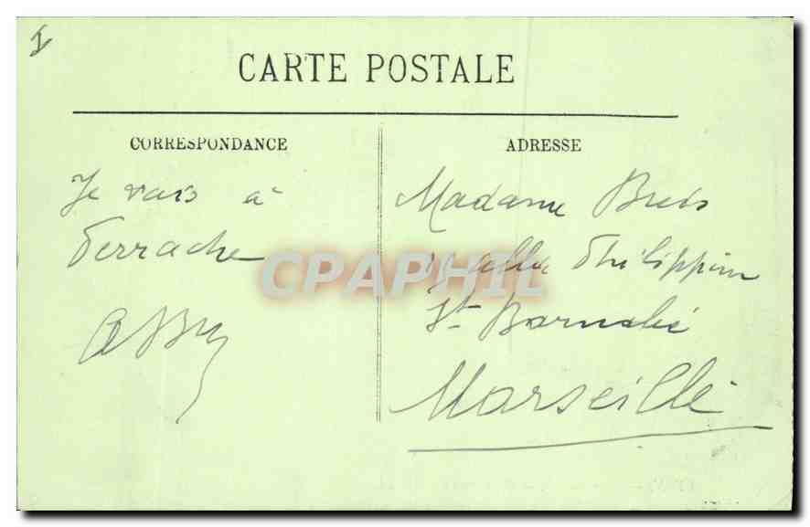 CPA Lyon Place Carnot Gare Perrache — Verso
