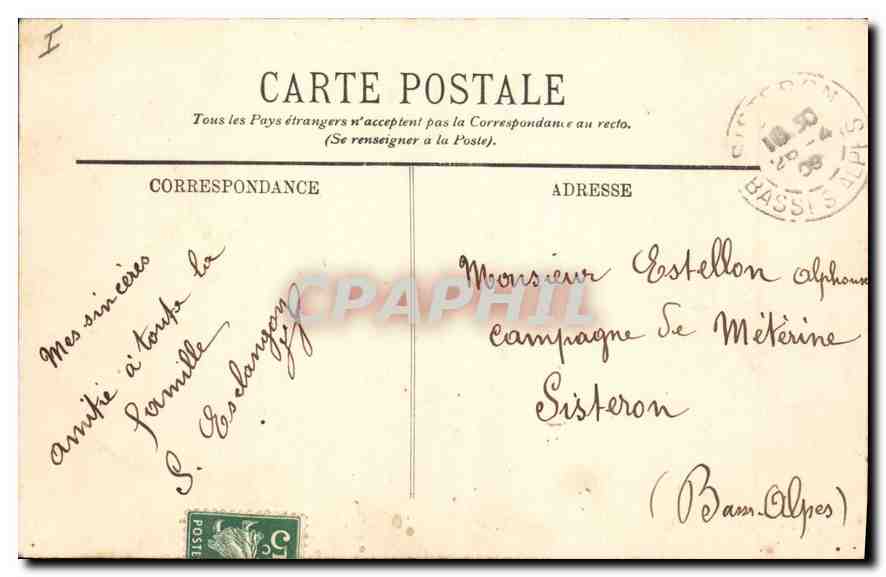 CPA Lyon La Place Bellecour  — Verso