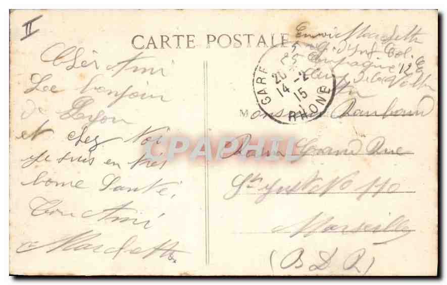CPA Lyon Gare des Brotteaux Les Jardins et le Buffet  — Verso