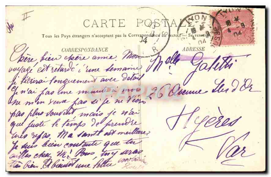 CPA Lyon La Bourse  — Verso