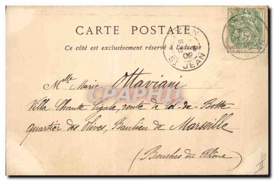 CPA Lyon Le Hall du Palais de la Bourse  — Verso