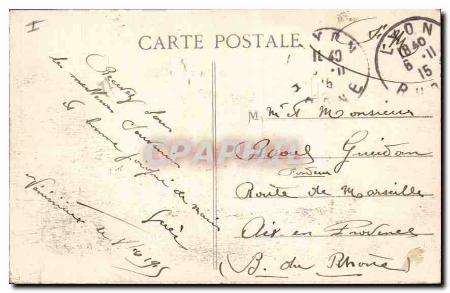 CPA Lyon Statue de Louis XIV Place Bellecour  — Verso