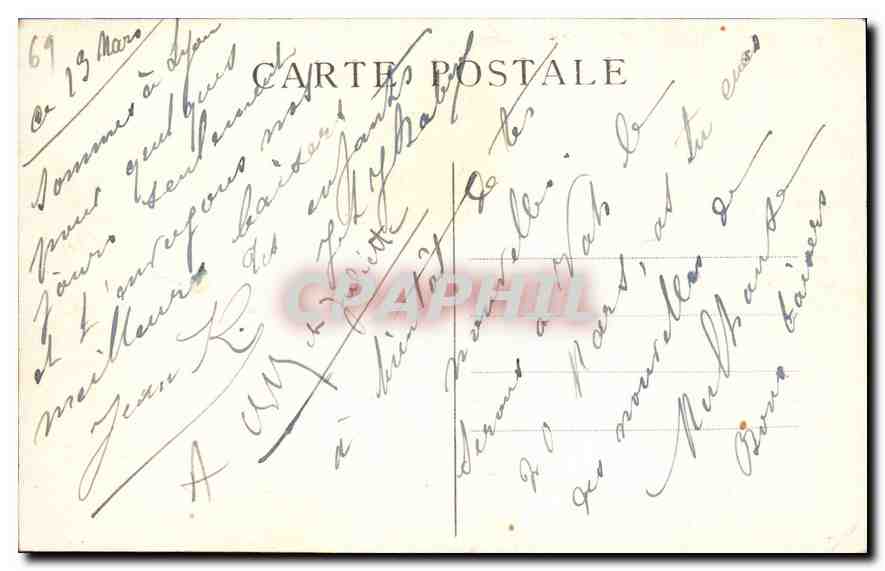 CPA Lyon Place Bellecour et Coteau de Fourviere  — Verso
