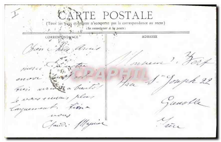 CPA Lyon Monument Louis XIV Place Bellecour  — Verso