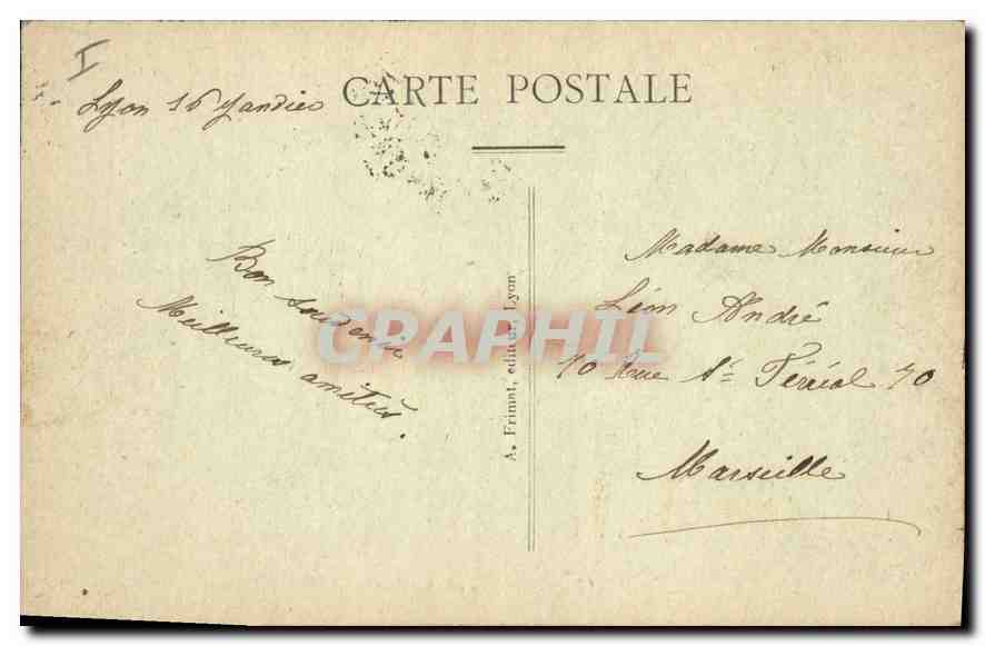 CPA Lyon Place Bellecour Enfants — Verso