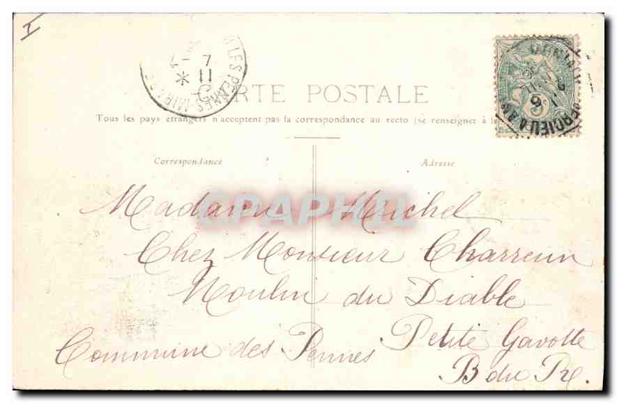 CPA Lyon Place Bellecour et Eglise de la Charite  — Verso