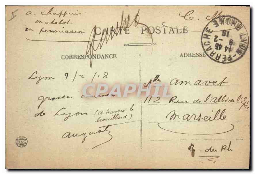 CPA Lyon Rue de la Republique  — Verso