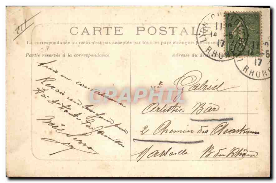 CPA Lyon Rue de la Republique  — Verso