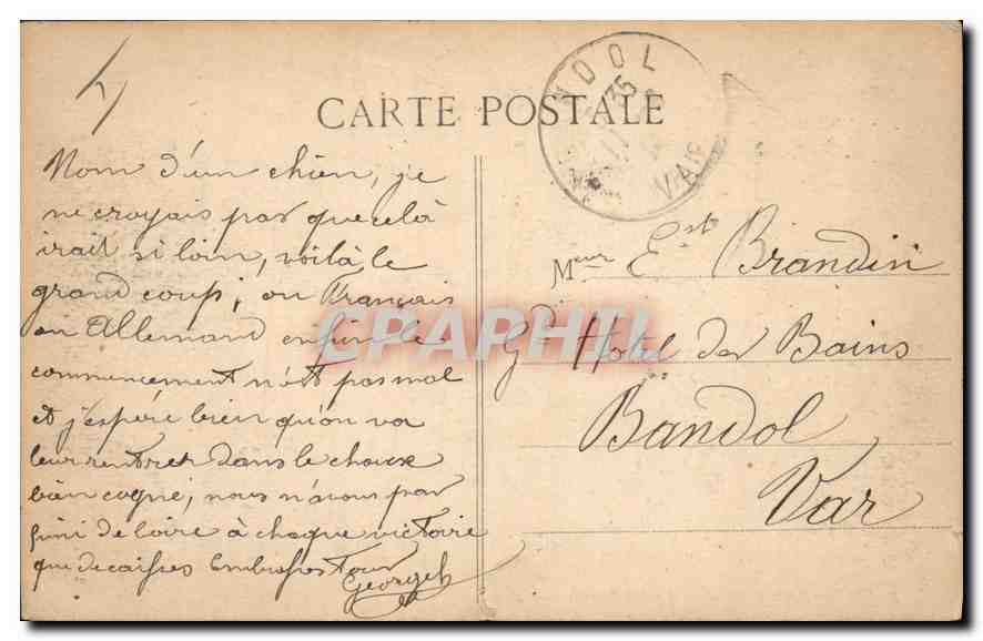 CPA Lyon Gare de Perrache et Hotel Terminus  — Verso