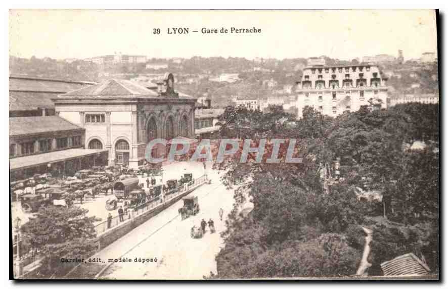 LYON — Gare de Perrache — Carrier, édit. modèle déposé