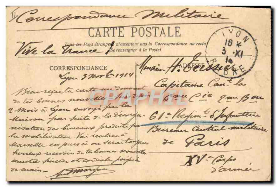 CPA Lyon La Gare des Brotteaux  — Verso