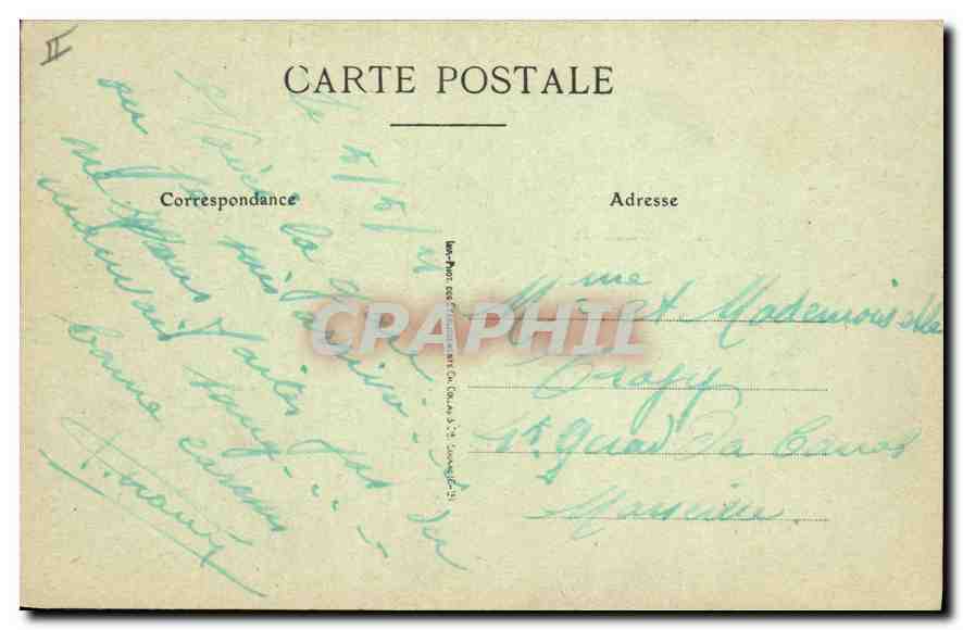 CPA Lyon Gare de Perrache et Hotel Terminus  — Verso