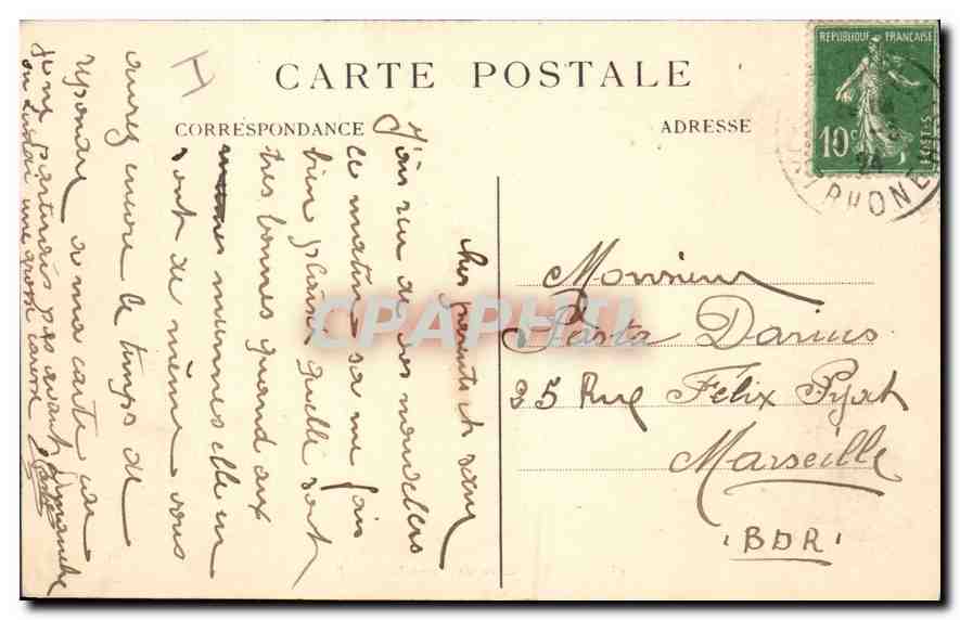 CPA Lyon Gare de Perrache  — Verso