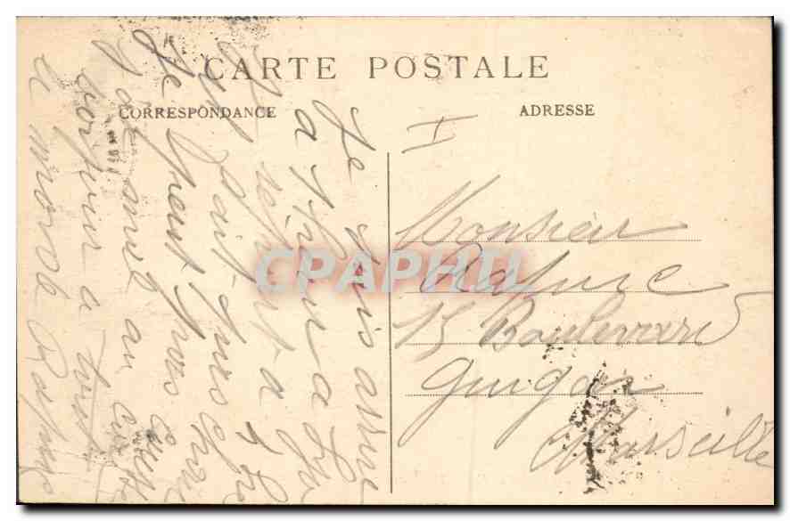 CPA Lyon Gare de Perrache et Hotel Terminus  — Verso