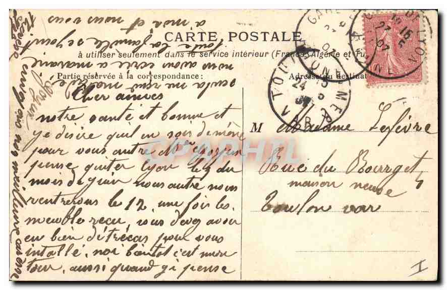 CPA Lyon Statue de Josephin Soulary  — Verso