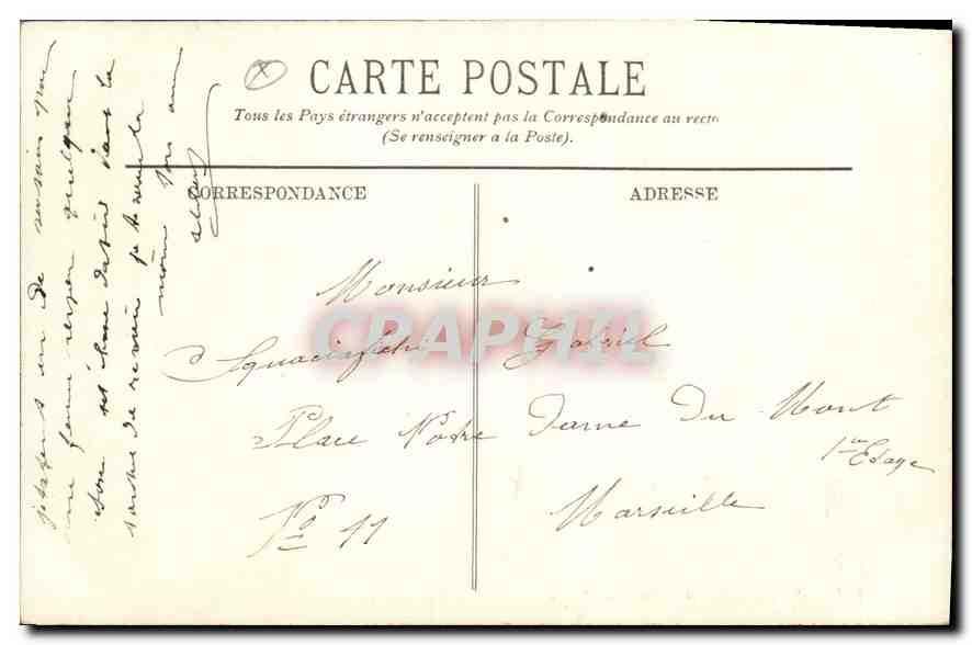 Soleil couchant à Marseille — LL. — Éditeur LL, n° 2198 — Verso
