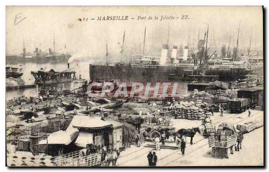 Marseille - Port de la Joliette — vue du port avec navires et activité portuaire — éditeur ZZ, n° 14