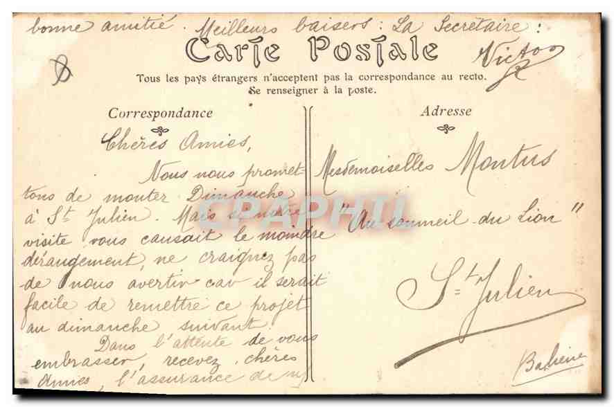 CPA Marseille Ascenseur de Notre Dame  — Rückseite