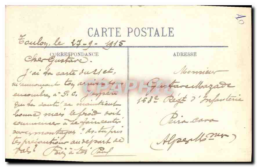 CPA Marseille Fontaine des Danaides  — Verso