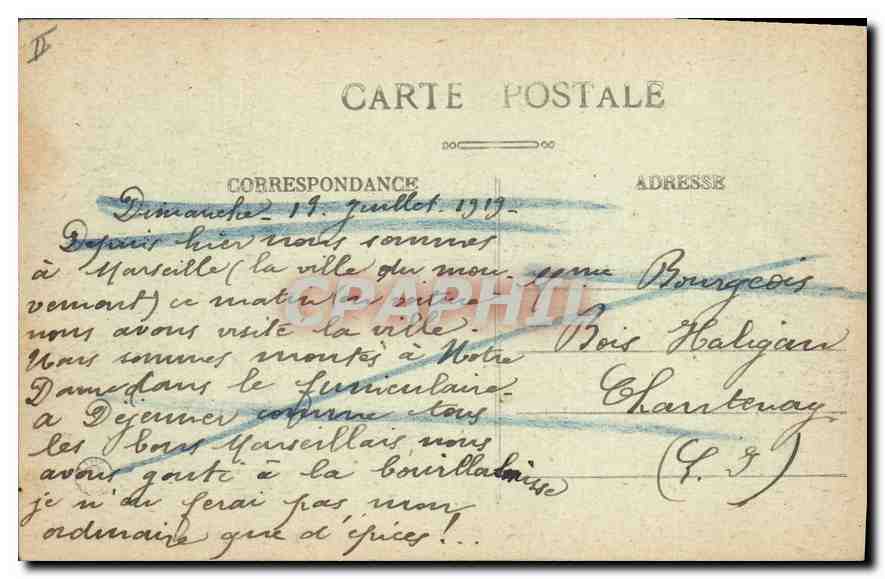 CPA Marseille Rue de la Republique et Quai du Port  — Verso