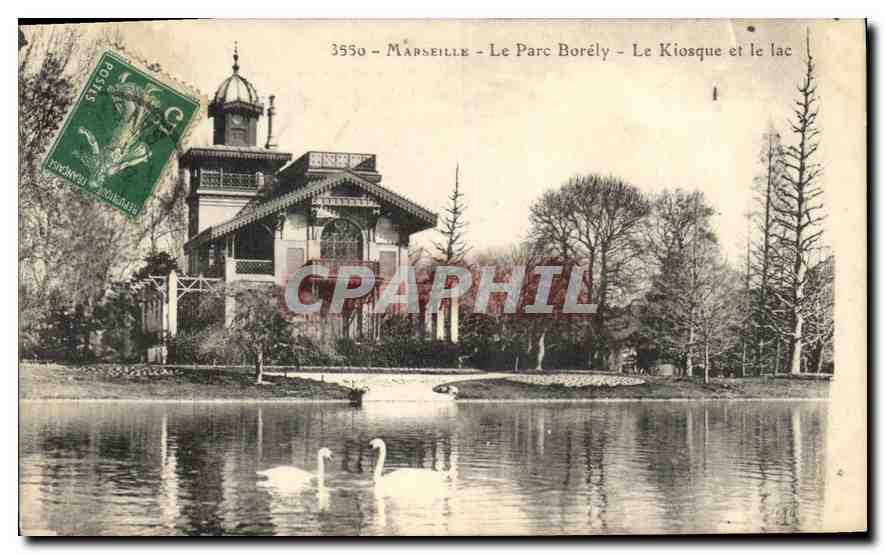 CPA Marseille Le Parc Borely Le Kiosque et le lac 