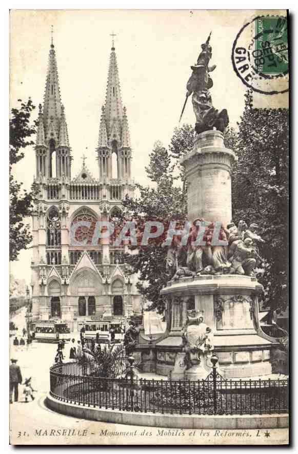 CPA Marseille Monument des Mobiles et les Reformes 