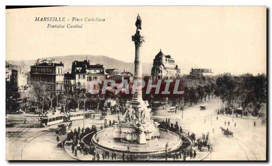 CPA Marseille Place Castellane Fontaine Cantini 