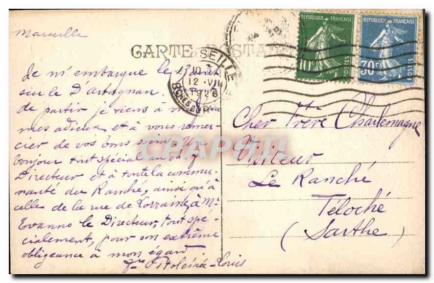 CPA Marseille N D de la Garde  — Rückseite