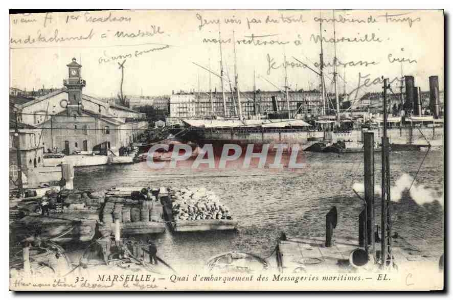 Marseille — Quai d'embarquement des Messageries maritimes — EL. n°32