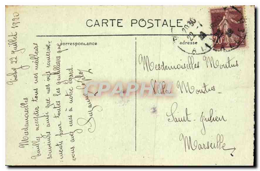 CPA Marseille Vue generale sur N D de la Garde  — Rückseite