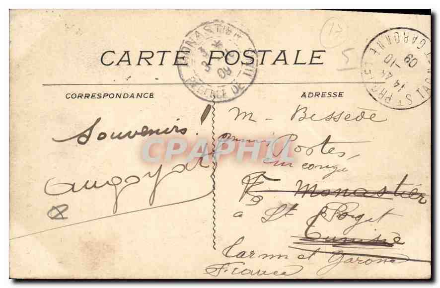 CPA Marseille Ascenseurs de N D de la Garde  — Rückseite