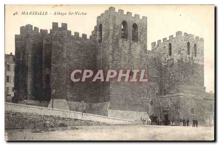 Marseille - Abbaye St-Victor — vue de l'abbaye avec ses tours — éditeur inconnu, n° 48