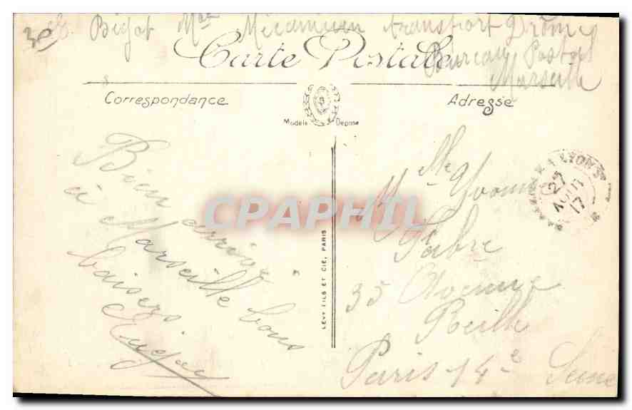 CPA Marseille La Bourse  — Verso