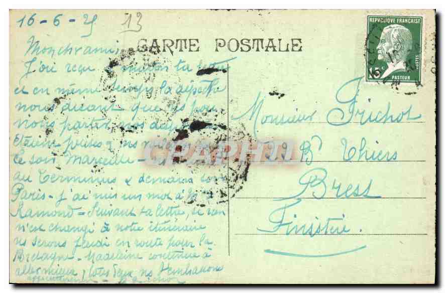 CPA Marseille La Bourse  — Verso
