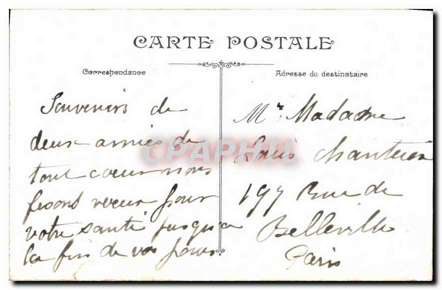 Marseille — Église des Réformés et le Monument de la Défense — éditeur L.V. & Cie — Verso
