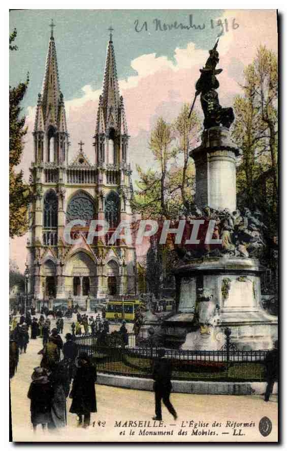 Marseille — L'Église des Réformés et le Monument des Morts — LL, n°142