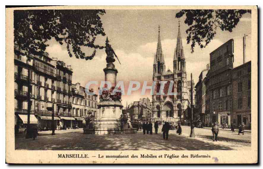 Marseille — Le monument des Mobiles et l'église des Réformés — CRAPHIL