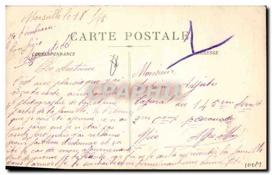 CPA Marseille Ascenseurs de Notre Dame de la Garde  — Rückseite