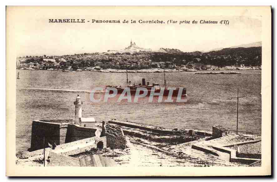 CPA Marseille Panorama de la Corniche Vue prise du Chateau d'lf 