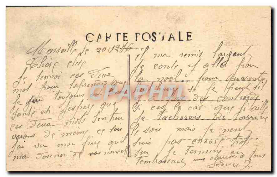 CPA Marseille Le Quai du Port et la Mairee  — Rückseite