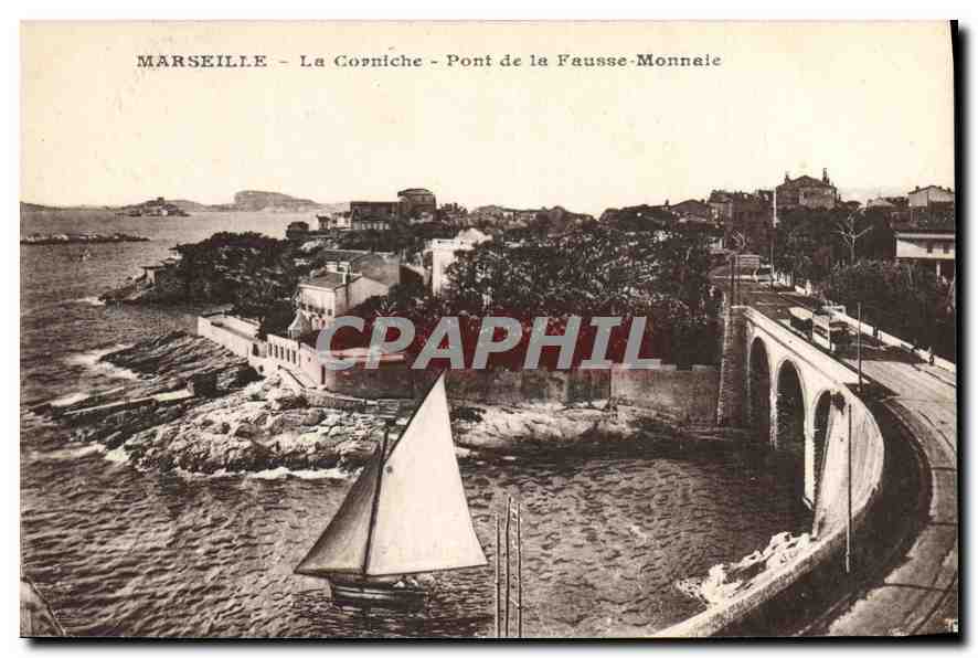 CPA Marseille La Corniche Pont de la Fausse Monnale 